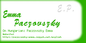 emma paczovszky business card